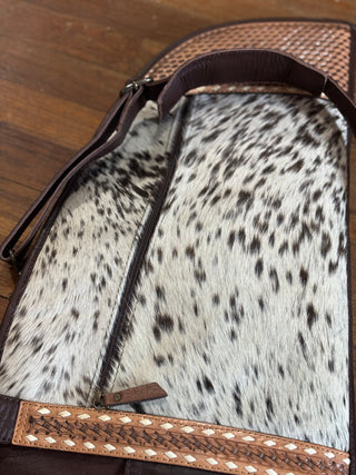 Leather and Cowhide Rifle Case – Western Soft Gun Case with Storage Pockets - Cowboy SwaggerLeather and Cowhide Rifle Case – Western Soft Gun Case with Storage Pockets