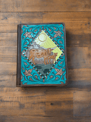 Leather Longhorn Tooled Document Folder - Cowboy SwaggerLeather Longhorn Tooled Document FolderAccesories