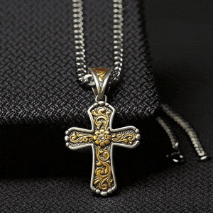 Twister Mens Gold Cross Necklace Cowboy Swagger