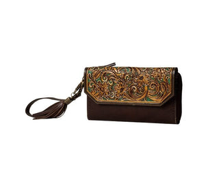 Magnolia Morn Hand - Tooled Leather Wallet – Dark Chocolate Bourbon S7511 - Cowboy SwaggerMagnolia Morn Hand - Tooled Leather Wallet – Dark Chocolate Bourbon S7511