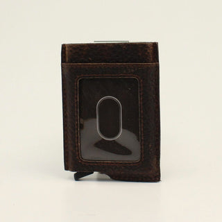 Men's Leather Smart Wallet, RFID Blocking Slim Card Holder with Money Clip, back view