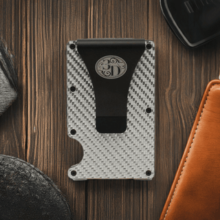 3D Men's Smart Wallet, Carbon Fiber & Stainless Steel RFID Blocking, interior view