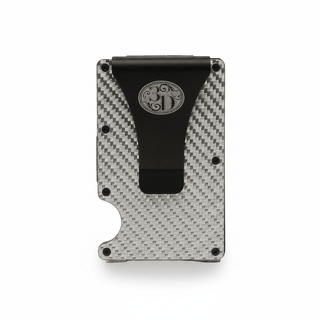 3D Men's Smart Wallet, Carbon Fiber & Stainless Steel RFID Blocking, front view