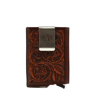Men’s Tooled Leather RFID Smart Wallet – Slim Card Holder with Money Clip - Cowboy SwaggerMen’s Tooled Leather RFID Smart Wallet – Slim Card Holder with Money ClipWallets & Money Clips