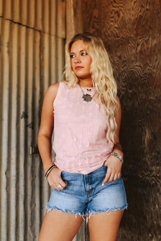 My Lady Lace Tank Dusty Rose - Cowboy SwaggerMy Lady Lace Tank Dusty Rose