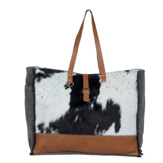 Myra Black & White Hair-On Hide Tooled Leather Western Tote Bag - Cowboy SwaggerMyra Black & White Hair-On Hide Tooled Leather Western Tote BagHandbags, Wallets & Cases