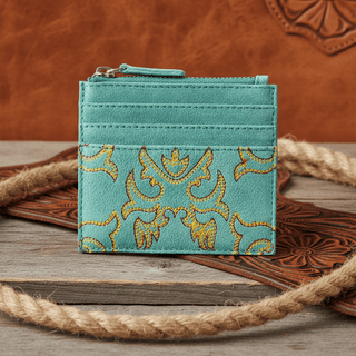 Myra Cactus Sky Western Embroidered Card Holder – Turquoise Haze - Cowboy SwaggerMyra Cactus Sky Western Embroidered Card Holder – Turquoise Haze