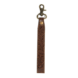 Myra Classic Country Hand Tooled Leather Key Fob – Brown - Cowboy SwaggerMyra Classic Country Hand Tooled Leather Key Fob – BrownKey Fobs