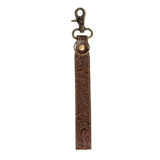 Myra Classic Country Hand Tooled Leather Key Fob – Brown - Cowboy SwaggerMyra Classic Country Hand Tooled Leather Key Fob – BrownKey Fobs