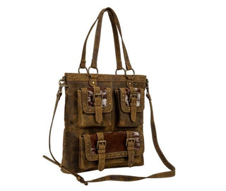 Myra Cube Mesa Pouched canvas Hair - on Bag - Cowboy SwaggerMyra Cube Mesa Pouched canvas Hair - on BagHandbags, Wallets & Cases