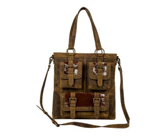 Myra Cube Mesa Pouched canvas Hair - on Bag - Cowboy SwaggerMyra Cube Mesa Pouched canvas Hair - on BagHandbags, Wallets & Cases