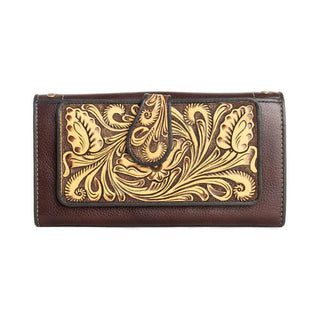 Myra Donahue Peak Tooled Leather Wallet in Sun Yellow - Cowboy SwaggerMyra Donahue Peak Tooled Leather Wallet in Sun Yellow