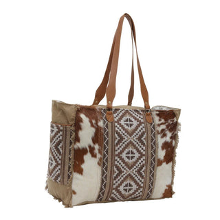 Myra Elisa Weekender Bag – Spacious Cowhide Travel Tote (SKU S - 6202) - Cowboy SwaggerMyra Elisa Weekender Bag – Spacious Cowhide Travel Tote (SKU S - 6202)
