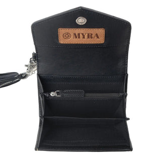 Myra Elise Hand Tooled Leather Wristlet Wallet – Dark Mist Black - Cowboy SwaggerMyra Elise Hand Tooled Leather Wristlet Wallet – Dark Mist BlackHandbags, Wallets & Cases