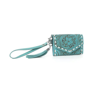 Myra Elise Hand Tooled Leather Wristlet Wallet – Lagoon Trail Turquoise - Cowboy SwaggerMyra Elise Hand Tooled Leather Wristlet Wallet – Lagoon Trail TurquoiseHandbags, Wallets & Cases