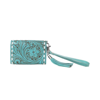 Myra Elise Hand Tooled Leather Wristlet Wallet – Lagoon Trail Turquoise - Cowboy SwaggerMyra Elise Hand Tooled Leather Wristlet Wallet – Lagoon Trail TurquoiseHandbags, Wallets & Cases
