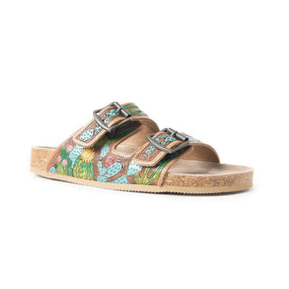 Myra Hand Tooled Falling Feather Sandals - Cowboy SwaggerMyra Hand Tooled Falling Feather Sandals