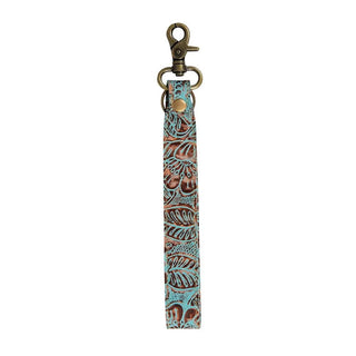 Myra Pathflower Trail Hand Tooled Key Fob - Cowboy SwaggerMyra Pathflower Trail Hand Tooled Key Fob