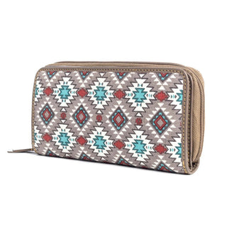 Myra Payton Hill Western Wallet – Upcycled Woven Canvas and Smokey Taupe Leather Women’s Wallet - Cowboy SwaggerMyra Payton Hill Western Wallet – Upcycled Woven Canvas and Smokey Taupe Leather Women’s Wallet