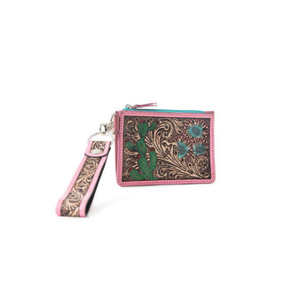 Myra Pride of Prickly Pears Cactus Tooled Leather Card Wallet with Wristlet - Cowboy SwaggerMyra Pride of Prickly Pears Cactus Tooled Leather Card Wallet with Wristlet