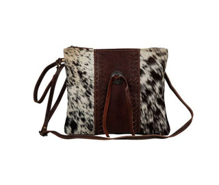 Myra Rosalinda Cross Stiched Leather and Hairon Bag - Cowboy SwaggerMyra Rosalinda Cross Stiched Leather and Hairon Bag