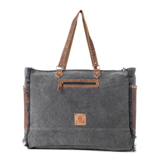 Myra Saddle Belle Hairon Canvas Weekender Bag – Wild Clay (S12115) - Cowboy SwaggerMyra Saddle Belle Hairon Canvas Weekender Bag – Wild Clay (S12115)