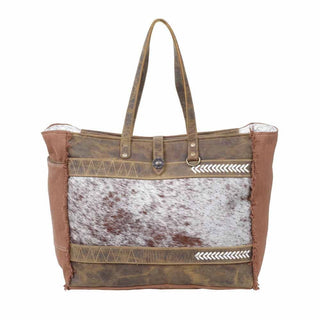 Myra Salt N Pepper Canvas and Hairon Bag - Cowboy SwaggerMyra Salt N Pepper Canvas and Hairon BagHandbags