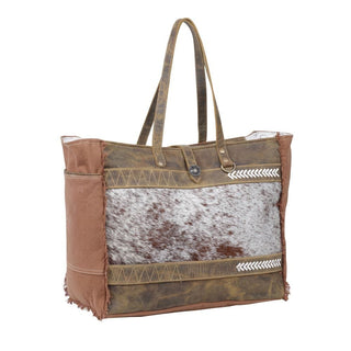Myra Salt N Pepper Canvas and Hairon Bag - Cowboy SwaggerMyra Salt N Pepper Canvas and Hairon BagHandbags