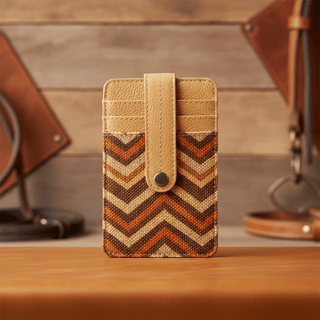 Myra Taralongo Vista Credit Card Holder Brown Chevron - Cowboy SwaggerMyra Taralongo Vista Credit Card Holder Brown Chevron