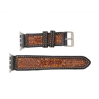 Myra Tyler Springs Hand Tooled Leather Watch Band 38/40MM - Cowboy SwaggerMyra Tyler Springs Hand Tooled Leather Watch Band 38/40MM