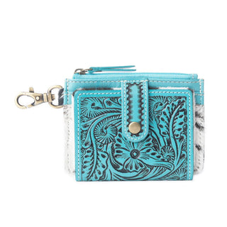 Myra Wildflowers of the Prairie Card Holder – Turquoise Tooled Leather & Hair - On Hide - Cowboy SwaggerMyra Wildflowers of the Prairie Card Holder – Turquoise Tooled Leather & Hair - On Hide