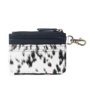 Myra Wildflowers of the Prairie Hair-On Hide Credit Card Holder Wallet – Black & Brown - Cowboy SwaggerMyra Wildflowers of the Prairie Hair-On Hide Credit Card Holder Wallet – Black & BrownPurse