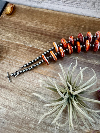 NFR Collection Necklace – 6mm Sterling Silver Pearls with 16mm Spiny Oyster – 38" - Cowboy SwaggerNFR Collection Necklace – 6mm Sterling Silver Pearls with 16mm Spiny Oyster – 38"Necklaces