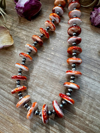 NFR Collection Necklace – 6mm Sterling Silver Pearls with 16mm Spiny Oyster – 38" - Cowboy SwaggerNFR Collection Necklace – 6mm Sterling Silver Pearls with 16mm Spiny Oyster – 38"Necklaces