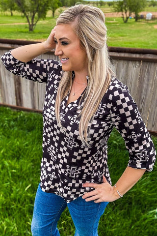 Night Aztec Top - Cowboy SwaggerNight Aztec Top