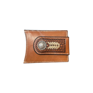 Nocona Basket Weave Concho Leather Money Clip Wallet - Cowboy SwaggerNocona Basket Weave Concho Leather Money Clip WalletWallets & Money Clips