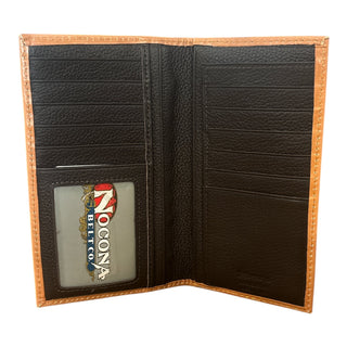 Nocona Blue Inlay Tooled Leather Rodeo Wallet, interior view