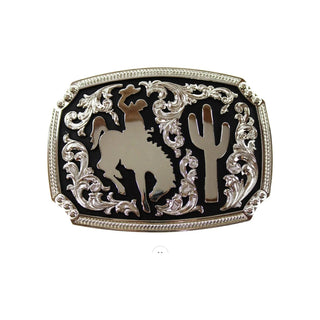 Nocona Bronc Rider & Cactus Belt Buckle – Western Cowboy Rodeo Buckle (Style 37943) - Cowboy SwaggerNocona Bronc Rider & Cactus Belt Buckle – Western Cowboy Rodeo Buckle (Style 37943)