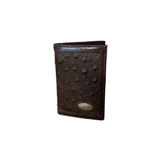 Nocona Brown Ostrich Trifold Wallet - Cowboy SwaggerNocona Brown Ostrich Trifold WalletWallets & Money Clips