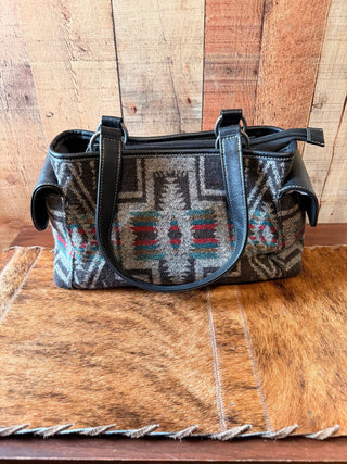 Nocona Charlene Small Conceal Carry Satchel – Black Southwestern Blanket Bag - Cowboy SwaggerNocona Charlene Small Conceal Carry Satchel – Black Southwestern Blanket Bag