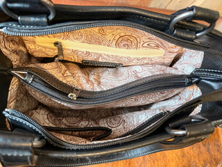 Nocona Charlene Small Conceal Carry Satchel – Black Southwestern Blanket Bag - Cowboy SwaggerNocona Charlene Small Conceal Carry Satchel – Black Southwestern Blanket Bag