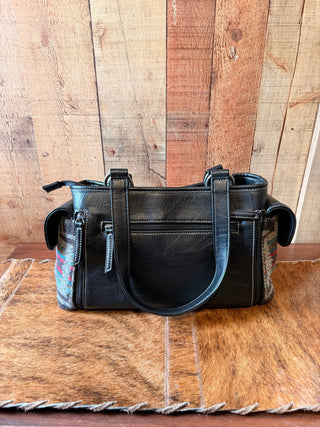Nocona Charlene Small Conceal Carry Satchel – Black Southwestern Blanket Bag - Cowboy SwaggerNocona Charlene Small Conceal Carry Satchel – Black Southwestern Blanket Bag