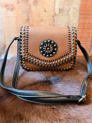 Nocona Conceal Carry Studded Concho Crossbody Bag - Cowboy SwaggerNocona Conceal Carry Studded Concho Crossbody Bag