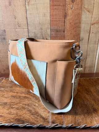 Nocona Faith Satchel – Tan Hair - On Hide Western Shoulder Bag - Cowboy SwaggerNocona Faith Satchel – Tan Hair - On Hide Western Shoulder Bag