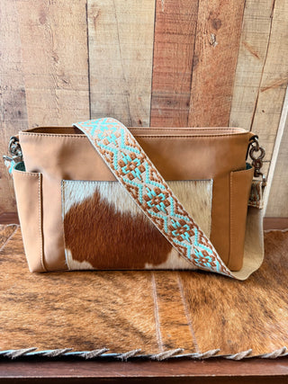 Nocona Faith Satchel – Tan Hair - On Hide Western Shoulder Bag - Cowboy SwaggerNocona Faith Satchel – Tan Hair - On Hide Western Shoulder Bag