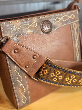 Nocona Ivy Western Conceal Carry Crossbody Bag with Copper Concho – Brown - Cowboy SwaggerNocona Ivy Western Conceal Carry Crossbody Bag with Copper Concho – Brown