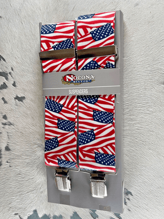 Nocona Men’s Americana Suspenders – Stars & Stripes Western Workwear - Cowboy SwaggerNocona Men’s Americana Suspenders – Stars & Stripes Western Workwear