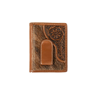 Nocona Men’s Bi - Fold Money Clip Wallet – Floral Tooled Leather & Calf Hair - Cowboy SwaggerNocona Men’s Bi - Fold Money Clip Wallet – Floral Tooled Leather & Calf HairWallets & Money Clips