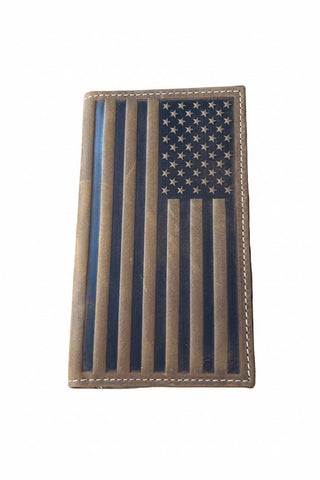 Nocona Men’s Embossed American Flag Leather Rodeo Wallet - Cowboy SwaggerNocona Men’s Embossed American Flag Leather Rodeo WalletWallets & Money Clips
