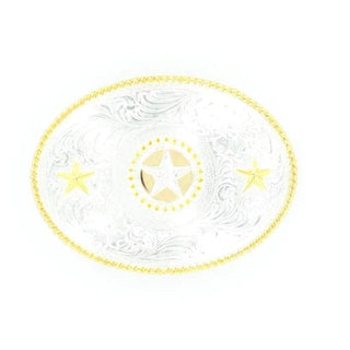Nocona Nocona Shiny Silver/Gold Star Buckle